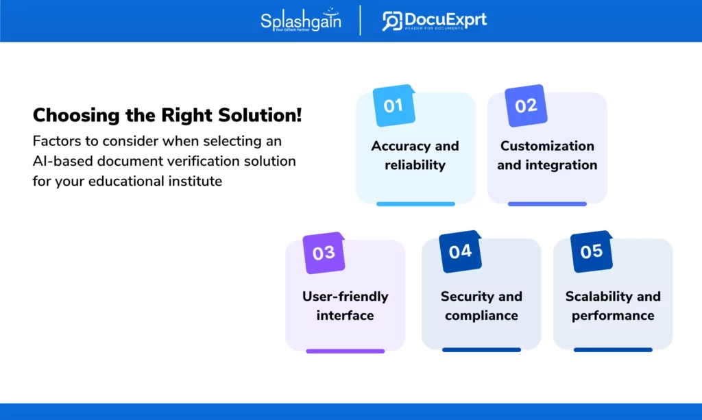 Factors to consider when selecting AI-document verification solution