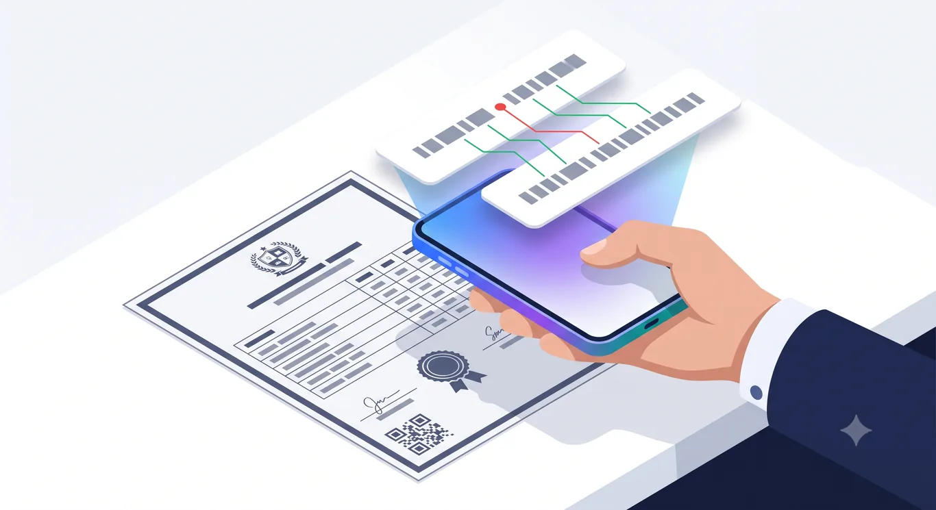 Phone scanning a certificate QR code that does not match the printed marks